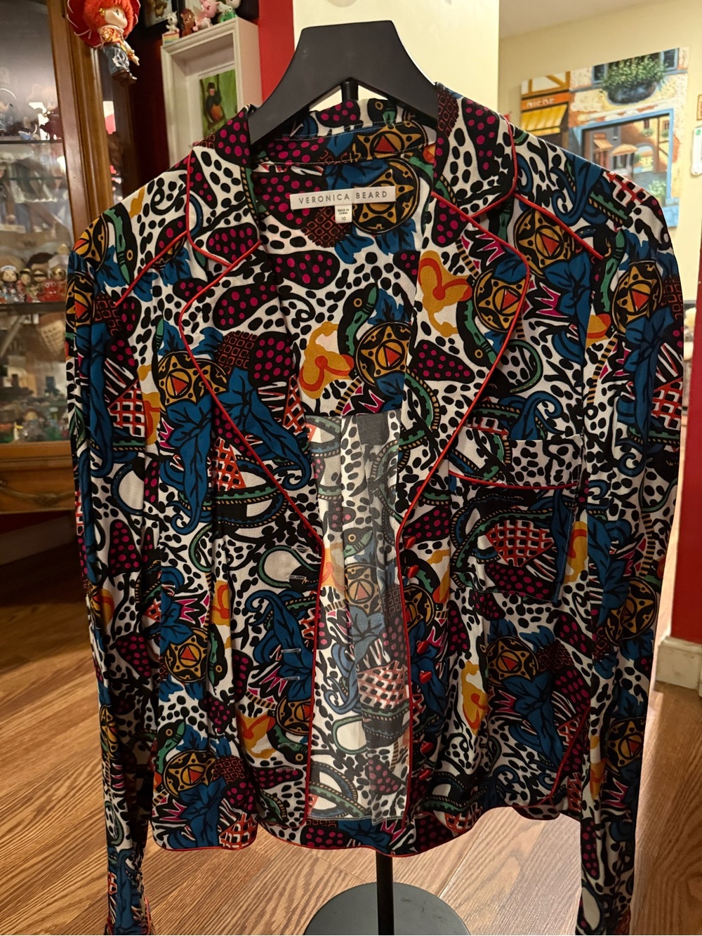 Veronica Beard Multicolor Printed Lightweight Blazer Jacket